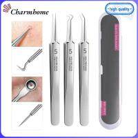 CHARMHOME 8pcs/set เครื่องมือบำรุงผิว ผลิตภัณฑ์ดูแลผิวหน้า ทำความสะอาดลึก ขูดและปิด ที่หนีบเซลล์ เข็มสำหรับสิว อุปกรณ์กำจัดสิว แหนบหัวดำ