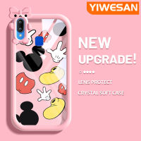 YIWESAN เคสสำหรับ VIVO Y91 Y91i Y95,เคสลายการ์ตูนมิกกี้ตัวเล็กมอนสเตอร์เคสนิ่มกันรอยขีดข่วนเคสโทรศัพท์โปร่งใสฝาครอบป้องกันเลนส์กล้องถ่ายรูปเจลซิลิกาเจล TPU