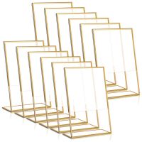 12Piece Gold Frame Acrylic Sign Holder Wedding Table Number Holder 4X6Inch Vertical