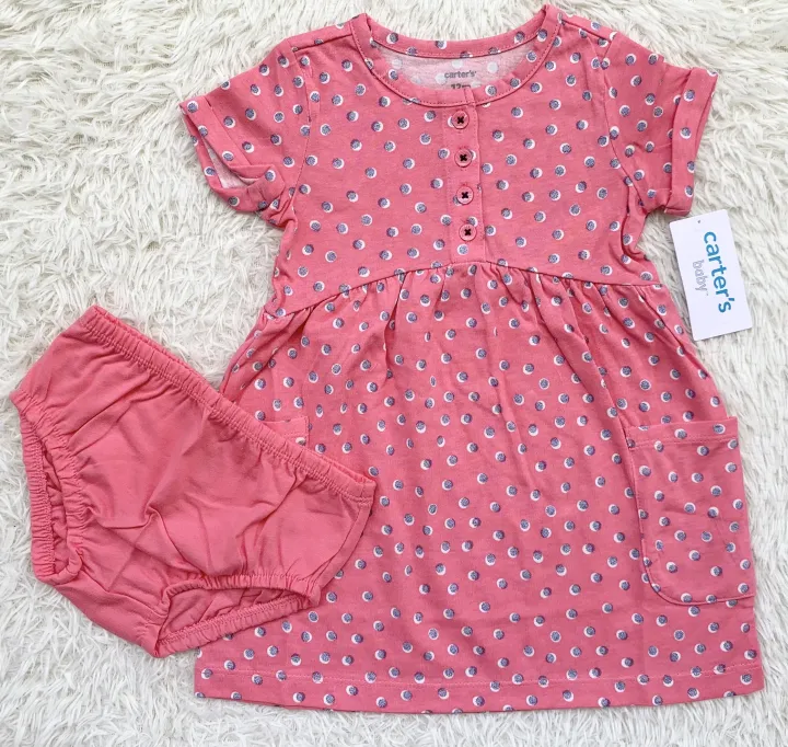 Brand New & Original - Baby Size] Carter's Polka Dot Jersey Dress | Lazada  PH