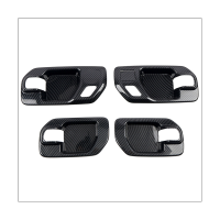 4Pcs Carbon Fiber Inner Door Handle Bowl Cover Panel Cover Trim Door Handle Panel for Chevrolet Silverado 2019 2020 2021 2022 Interior Mouldings