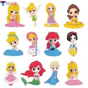 Gem Diamond Painting Art Kits for Kids Cute Stickers with Keychain