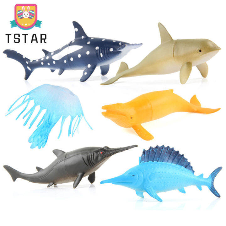 12ชิ้น-ถุงจำลอง-seabed-ocean-สัตว์รุ่นแมงกะพรุน-scallop-whale-shark-sailfish-เครื่องประดับ-model-cod