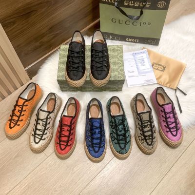 【Original Label】Canvas Shoes Embroidered Couple Lace Up Womens Shoes