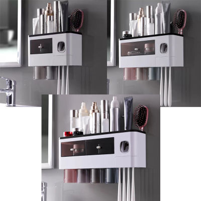 bathroom storage and organization Bathroom accessories Toothbrush holder toothpaste holder Bathroom gadgets Wall mount holder