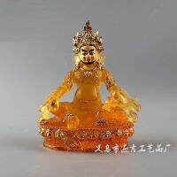 สีเหลือง เคลือบสีเลียนแบบสูงและทาสีทอง Huang Caishen พระพุทธรูปทิเบต Tantric รูปปั้นเทพเจ้างานฝีมือ Yiwu