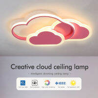 Cloud Shape โคมไฟเพดาน Remote Dimming โมเดิร์นโคมไฟระย้า LED ห้องนั่งเล่นเด็กห้องนอนเด็กโคมไฟ220V 110V *