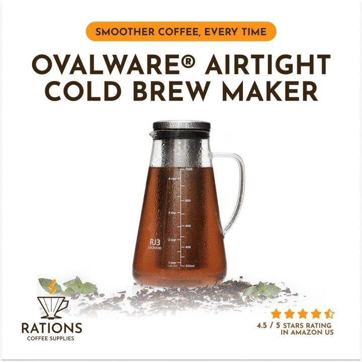 Hot czxgar Ovalware RJ3 Airtight Cold Brew Coffee Maker Lazada PH