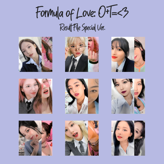 TWICE Photocard (TWICE 3rd Full Album - Formula Of Love: O+T=