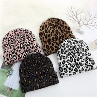 【YD】 Hats Ladies Leopard Beanie Fashion Wool Warm Knitted print Hip Hop beanies cap gorros thicken bonnet