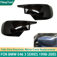 Gloss Black M4 Style Side Door Wing Rear View Mirror Cover Cap Replacement For BMW E46 3 Series 1998-2005