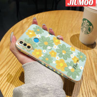 เคส JIUMOO สำหรับ Huawei Nova 4e P30 Lite แฟชั่นดอกไม้สวยใหม่กรอบสี่เหลี่ยมชุบพื้นผิวเคสนิ่มซิลิกาเจลกันกระแทกเคสมือถือรวมฝาครอบป้องกันเลนส์กล้องถ่ายรูปทั้งหมด