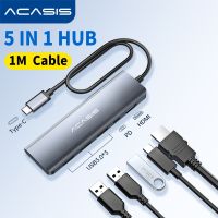 ACASIS 5 In 1 USB -C ฮับแยกแท่นวางมือถือชนิด C PD100W ชาร์จเร็ว4K HDMI USB3.0อะแดปเตอร์สำหรับแล็ปท็อป Macbook/ipad