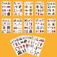 Firefighter Temporary Tattoo Waterproof Fireman Firetruck Tattoo Sticker For Kids Fire Education Theme Party Favor Gift Supplies