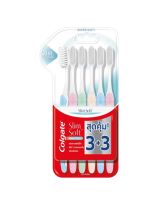 ( มีคูปองส่งฟรี /6 ด้าม ) คอลเกต สลิมซอฟท์ ดีพคลีน แพ็ค 6 ด้าม คละสี (แปรงสีฟัน) Colgate Slim Soft Deep Clean Pack of 6