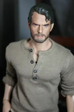 1/6 Scale Bearded Henry Cavill Head Sculpt PVC Head Carving Model for  12-inch Male