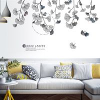 【cw】 Gingko Wall Stickers Self-adhesive Dormitory Layout Wallpaper Sofa Background Decoration Room