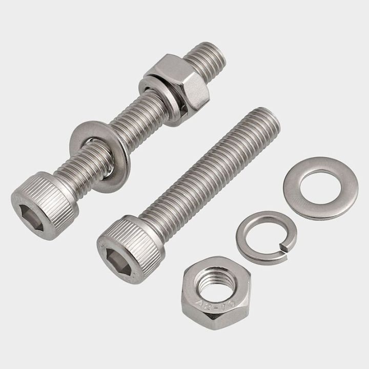 10-30sets-m3-m4-m5-stainless-steel-hexagon-hex-socket-cap-head-screw-with-nuts-flat-washer-spring-gasket-assemble-set-bolt-nails-screws-fasteners