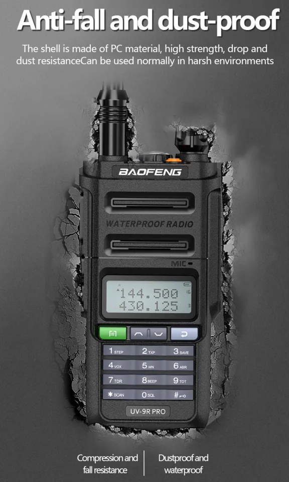 Baofeng UV-9R Plus IP67 Waterproof Dual Band 136-174/400-520MHz