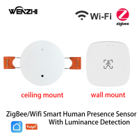 ZigBee Wifi MmWave Human Presence Motion Sensor พร้อมความสว่างการตรวจจับระยะทาง5110220V Tuya Smart Life Home Automation