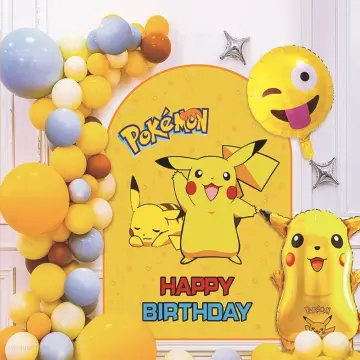 1Set Pokemon Theme Balloons Party Supplies Squirtle Pikachu Birthday Banner  Cake Topper Baby Shower Globos Kid