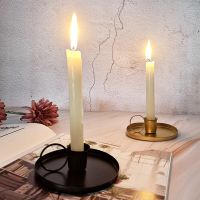 ；‘。、’ New 1Pc Vintage Metal Iron Candlesticks Candle Holders Home Decoration Ornaments Hot Sale