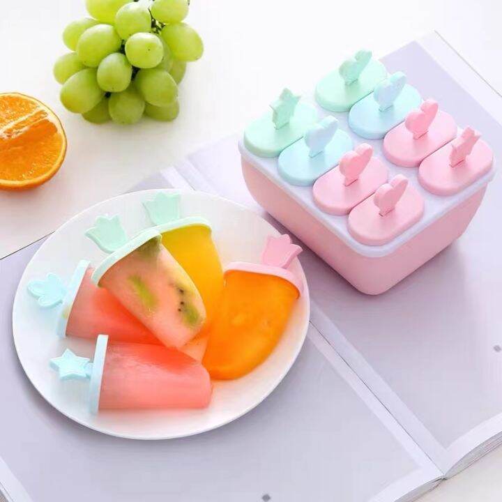 8 Grid Ice Cream Quick Frozen DIY Homemade Refreshing Popsicle Stick ...