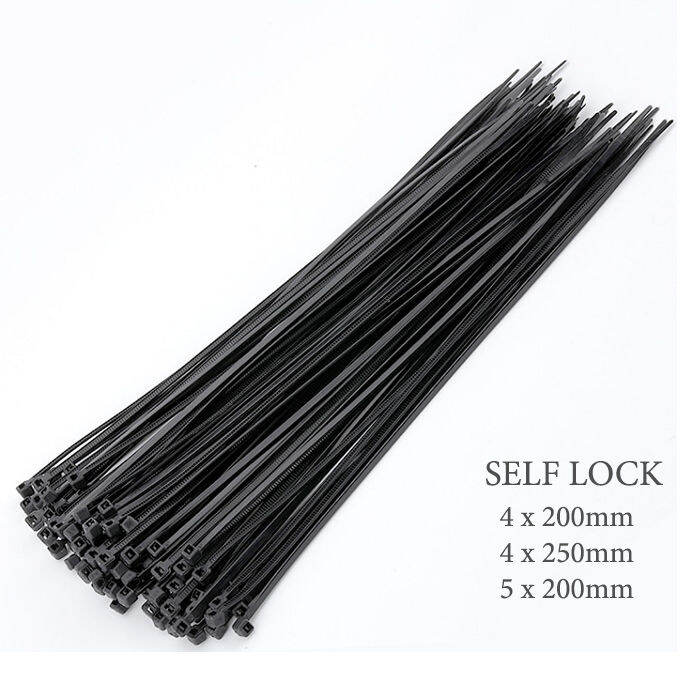 100 Qty 7 Inch Black Nylon 50 Lb Cable Zip Ties | Made In The USA | BC