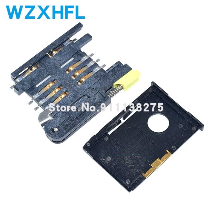 5pcs-sim-card-socket-kf-016-card-holders-jack-6-2p-sim900a-card-holder-connector-block-pull-out-for-gps-watty-electronics