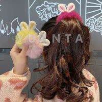 YUANTA ยางรัดผมดอกคิขุน่ารักๆ สไตล์เกาหลี หูกระต่าย ฟูๆTied hair hair rope