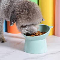 ชามอาหารแมว สูง เอียง ทำความสะอาดง่าย Pets Feeder Water Bowl for Small Dogs