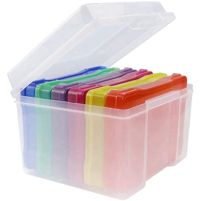 1 Piece Photo Storage Box Photo Organizer Picture Storage Containers Multicolor Plastic Photo Craft Keeper Case 5X7 Inch