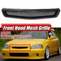 EK T-R Style Front Bumper Hood Mesh Grill Racing Grille for Honda Civic EK CX DX EX HX LX Type R 1999-2000 Glossy Black