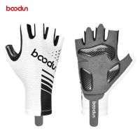 hotx【DT】 Boodun Cycling Gloves Half Gel Racing Mittens Men Road Anti-slip Outdoor