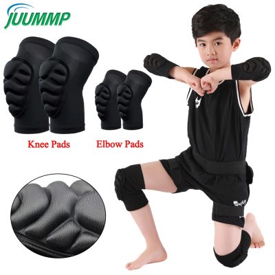 ♈ 1Pair Thick Sponge Knee Pads Elbow Sleeves Avoidance Sport Protective Kneepad Skate Skiing Soccer Cycling for Kids Child Youth