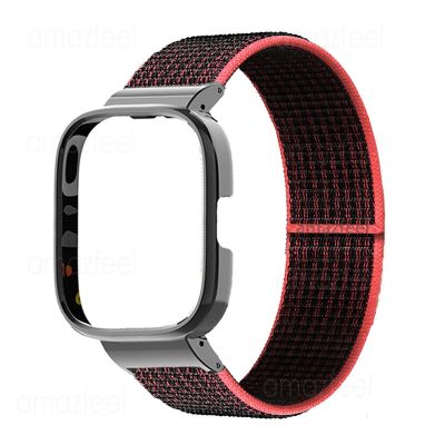 Pasek do zegarka z nylonową pętlą do zegarka Xiaomi Redmi 3 bransoletka metalowa obudowa do zegarka Redmi 2 Lite / mi Watch lite pasek