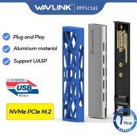 Wavlink M.2อลูมิเนียม NVMe SSD Harddriver Enclosure, USB 3.1 Gen 2 (10 Gbps) To NVMe PCI-E M.2 SSD เคสรองรับ UASP สำหรับ SSD NVMe ขนาด2230/2242/2260/2280 (สูงสุด2TB) ด้วยตัวแปลง OTG ประเภท C เคสซิลิโคนและกระเป๋า