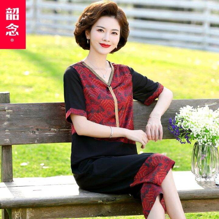 mar-mother-summer-wear-suits-the-new-2022-brim-50-middle-aged-female-wealthy-woman-two-piece-short-sleeve-t-shirt-coat