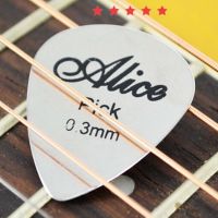 1 piece Alice 0.3mm Metal Acoustic Electric Guitar Bass Rock Pick Durable Stainless Steel Thin Mediator Guitarra with 2 Type