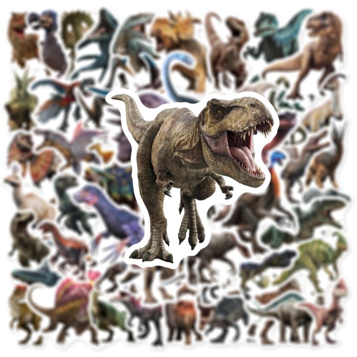 cw-10-30-50pcs-jurassic-tyrannosaurus-rex-graffiti-sticker-notebook-wholesale