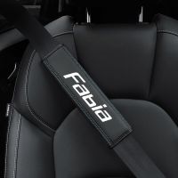 For Skoda Fabia 1pcCowhide Car Interior Seat Belt Protector Cover For Skoda Fabia car Auto Accessories