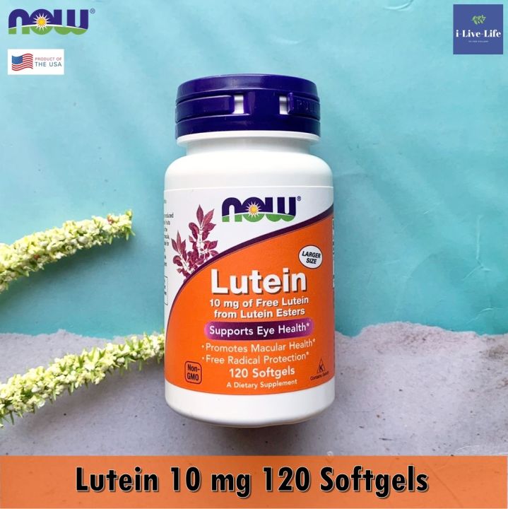 ลูทีน-อาหารเสริมสำหรับดวงตา-lutein-10-mg-120-softgels-now-foods