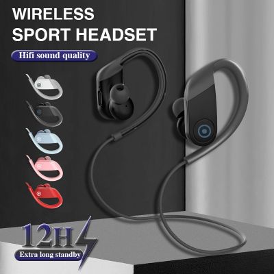 ZZOOI Long Standby Wireless Headphones Bluetooth Headsets Waterproof Shock Bass Stereo Ear Hook Sports Earphones With Mic Mobile Phone