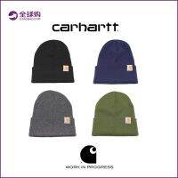 Carhartt หมวกสกีอุ่นคู่ผู้ชายและผู้หญิงผ้าถักติดป้ายด้านข้าง Topi Dingin แฟชั่นคลาสสิกหมวกแบบเรียบ