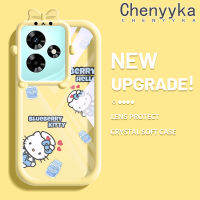 เคส Chenyyyka สำหรับ Infix 30 Pro 30i ร้อน20 Play Hot 20i Hot 9 Play เคสลายการ์ตูนบลูเบอร์รี่คิตตี้สีสันสดใสน่ารักเลนส์กล้องถ่ายรูปแบบนิ่มมอนสเตอร์ตัวน้อยซิลิโคนโปร่งใสกันกระแทกแบบใสง่ายเคสป้องกัน