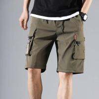 Men Pants Solid Color Multi-pockets Deep Crotch Casual Summer Shorts for Home