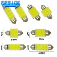 (Premium car)100PC C5W C10W LED COB Festoon 31มม.36มม.39มม.41มม.12V หลอดไฟสีขาวสำหรับรถยนต์ใบอนุญาตภายใน6500K 12SMD