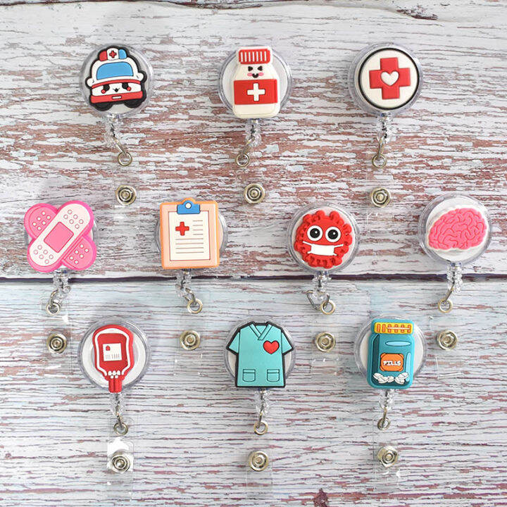 1Pcs Kartun Badge Reel Id Retractable Lanyard Nama Tag Kad Lencana ...