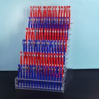 1-6 Tier Acrylic Pen Holder Storage Shelf Supermarket Stationery Store Rack Ballpoint Pen Neutral Pen Clear Ladder Display Stand