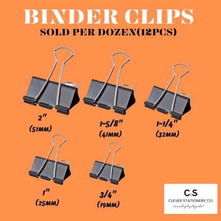 BINDER CLIPS /paper clips /fastener clips and binders)/Sold per dozen